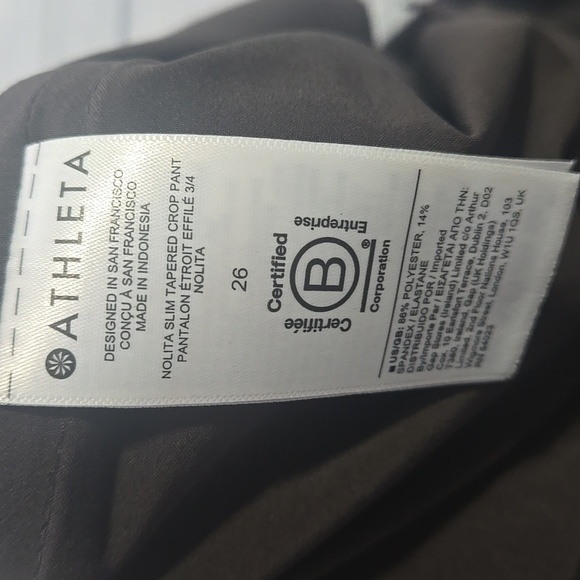 Athleta Women's Nolita Slim Tapered Cropped Pants Brown Size 26 NWOT - Picture 9 of 10